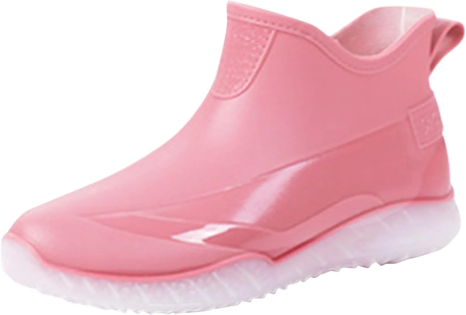 AMDBEL Womens Rain Boots Ankle, Women Rain Boots Black Waterproof Mid Calf Lightweight Cute Booties Fashion Out Work Comfortable Garden Shoes