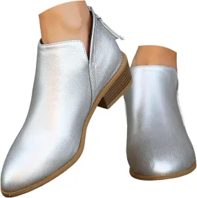 Ankle Boots for Women Fashion Fall Booties Low Heels Chunky Stacked Cutout Dress Short Ruffle Slip On Pointed Toe Shoes
