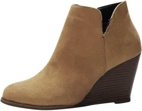 Ankle Boots for Women, Women's Non-Slip Thick Heel Round Toe Wedding Boots Fashion Wedge Suede Side Zipper Ankle Boots