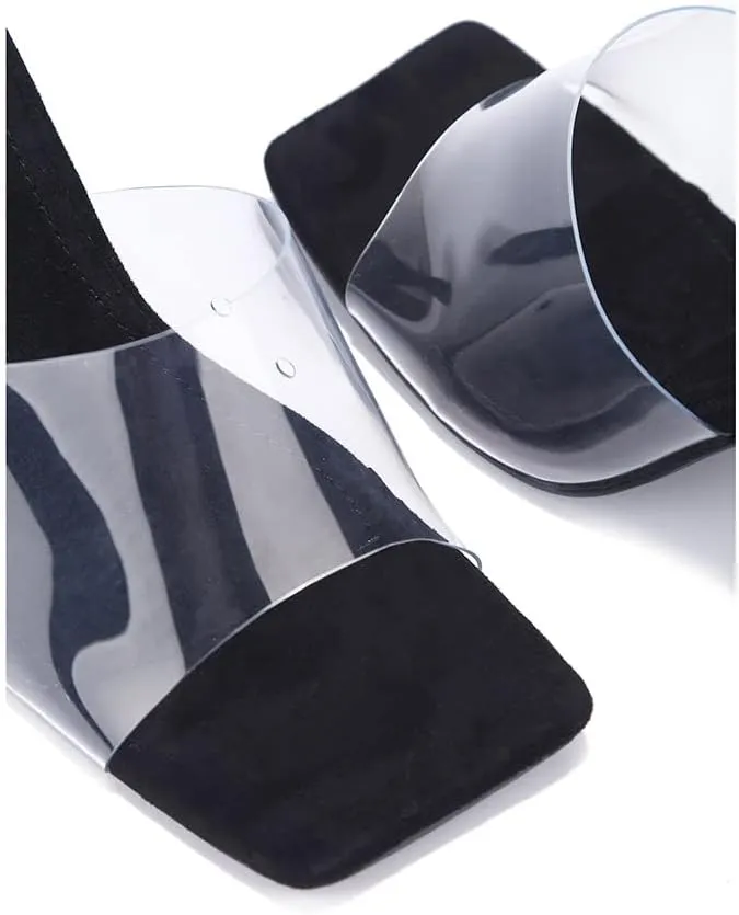 Cape Robbin Clear Sexy High Heels for Women, Transparent Open Toe Shoes Heels for Women