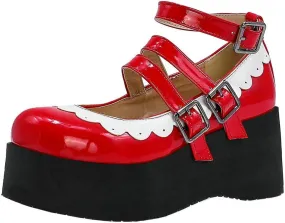 Caradise Womens Platform Mary Jane Wedges Cute Goth Lolita Cosplay Dress Shoes