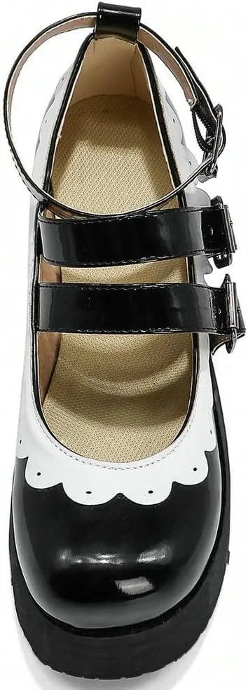 Caradise Womens Platform Mary Jane Wedges Cute Goth Lolita Cosplay Dress Shoes