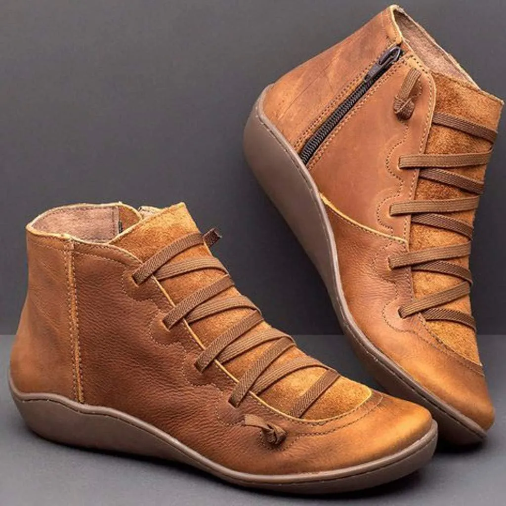 Cathalem Ankle Boots for Women 2024 New Flat Heel Ankle Cowgirl Boots Arch Support Pointed Toe Short Womens Cowboy Boots