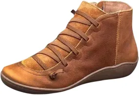 Cathalem Ankle Boots for Women 2024 New Flat Heel Ankle Cowgirl Boots Arch Support Pointed Toe Short Womens Cowboy Boots