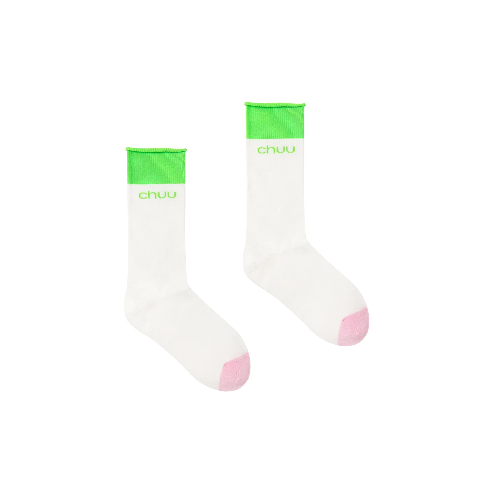 Chuu Logo Color Blocked High Socks