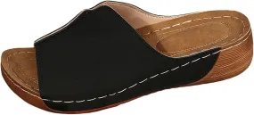Comfortable Arch Support Slides Orthopedic Wedge Sandals for Women 2025 Wide Width Summer Beach Dressy Platform Shoes