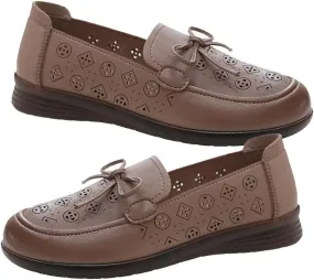 HESBITEUL Women's Casual Penny Loafers Driving Moccasins Comfort Slip on Flat Boat Shoes Walking Shoes with Bowknot