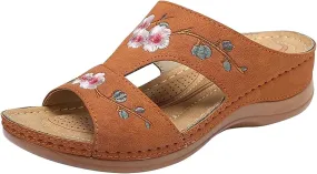 Lausiuoe Beach Sandals For Women Arch Support Orthopedic Flip Flops Low Wedge Sandals Comfortable Hiking Walking Sandals