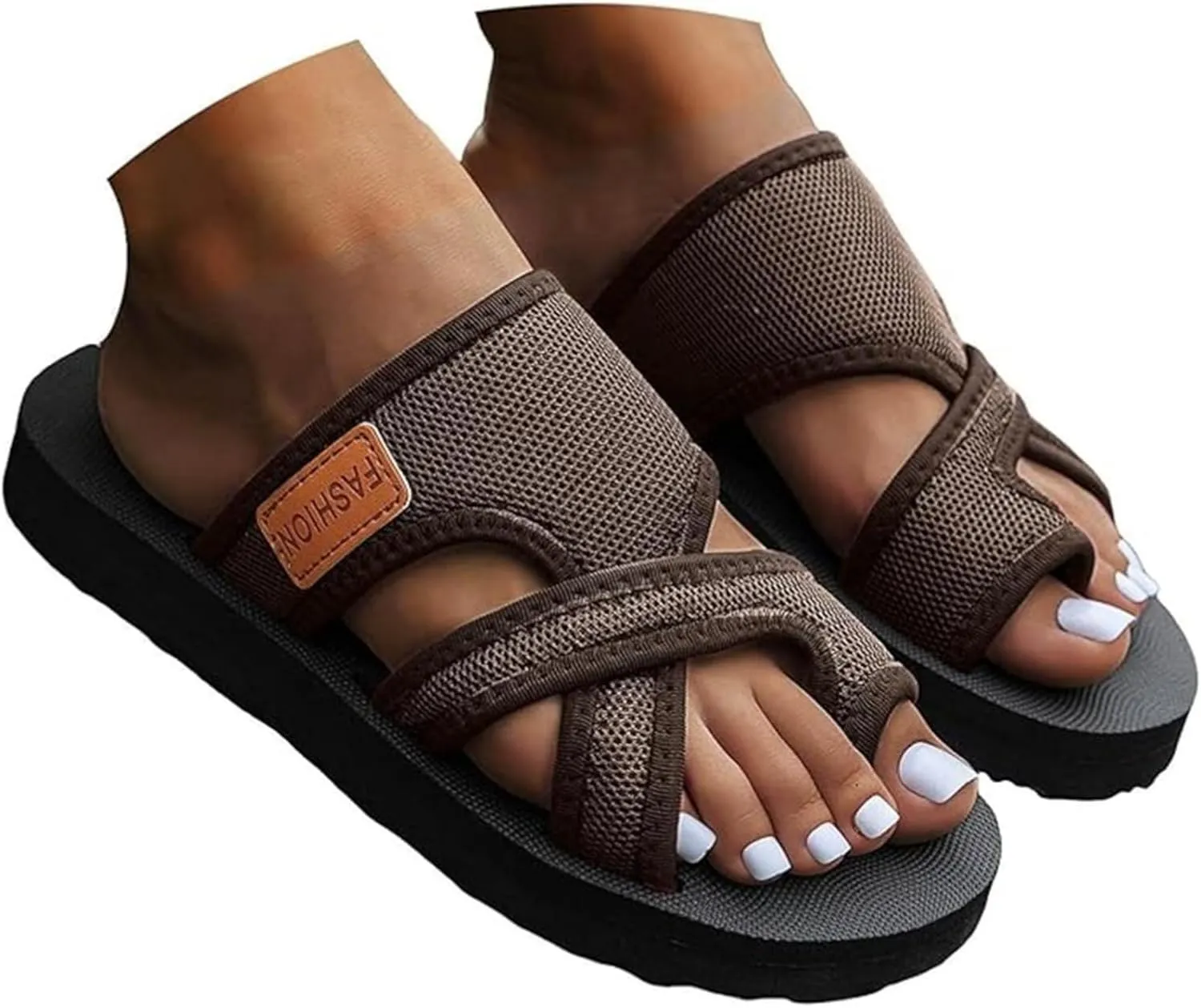 Lausiuoe Orthopedic Sandals For Women Arch Support Walking Sandals Summer Casual Comfort Orthotic Slippers Slides Flip Flops