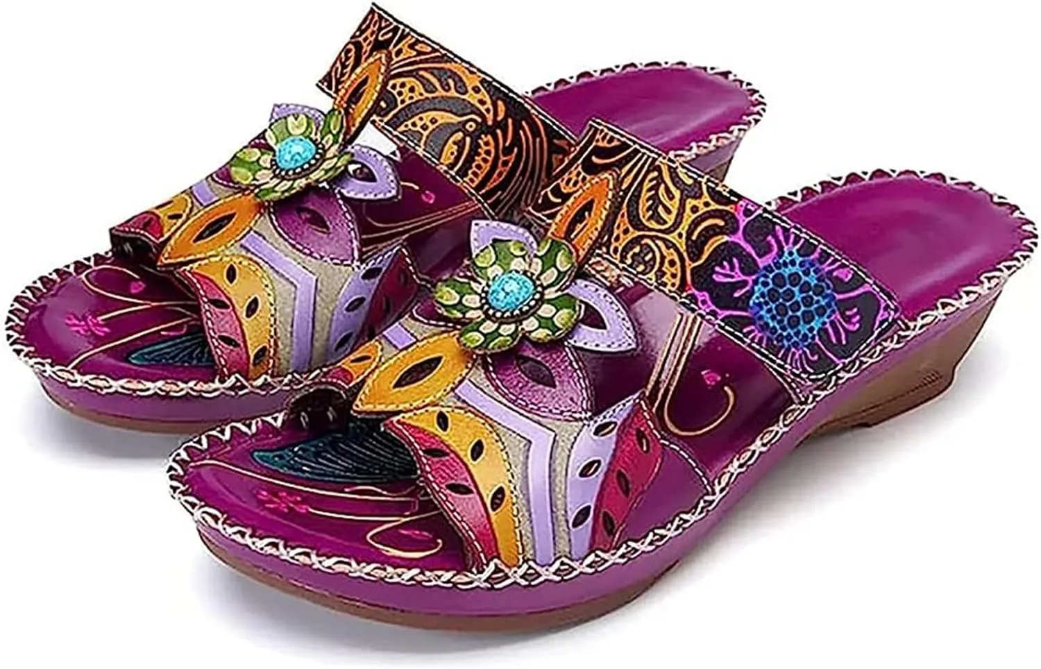 Lausiuoe Sandals Women Dressy Summer Flat Arch Support Orthopedic Slippers Comfy Casual Soft Sole Walking Orthotic Slides