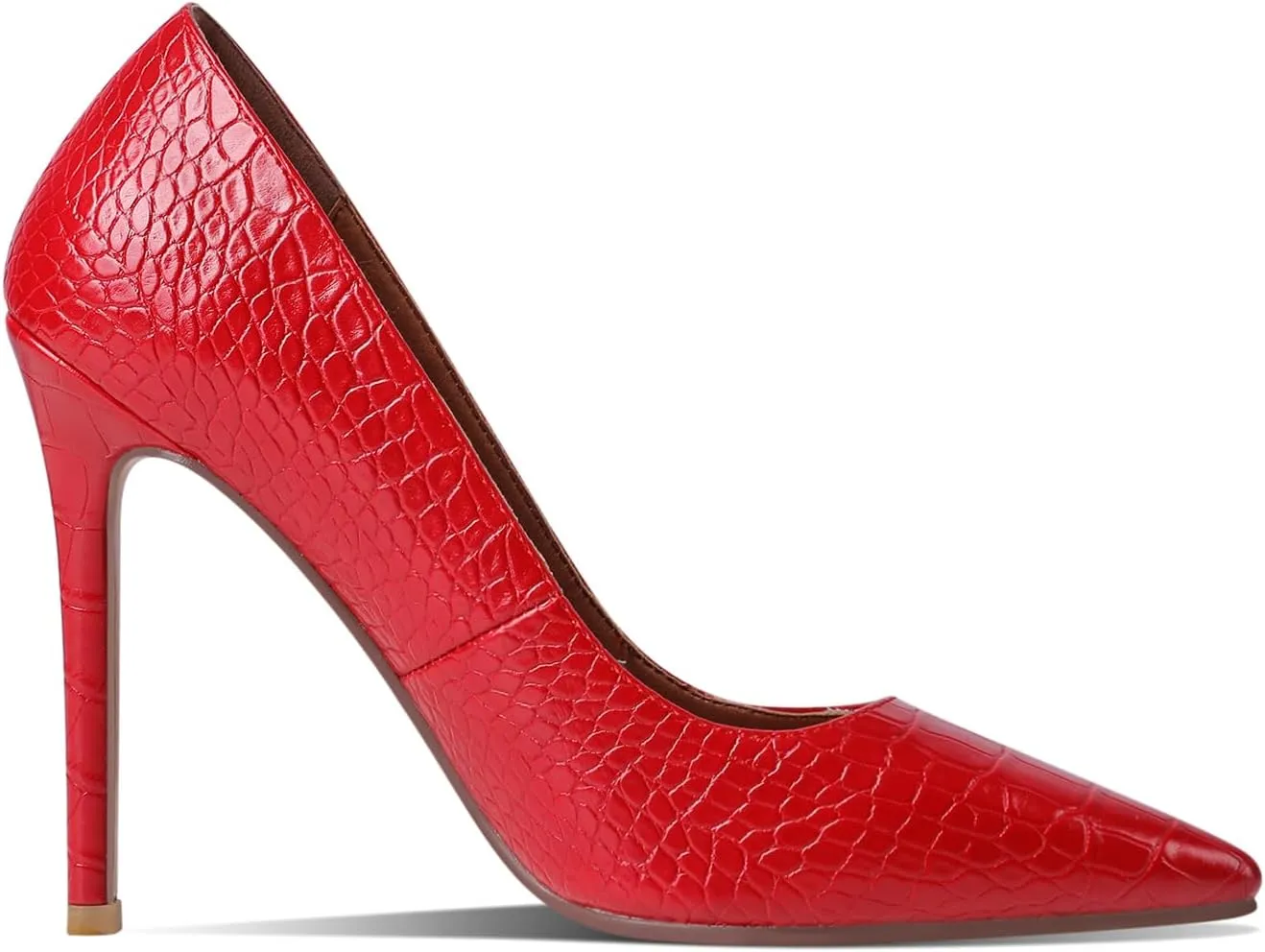 LEHOOR Women Pointed Toe Stiletto High Heels Snakeskin Slip On Stiletto Heel Pumps 5 inch Thin High Heel Sandals Closed Pointy Toe Sexy Fashion Wedding Party Evening Stilettos 4-11 M US