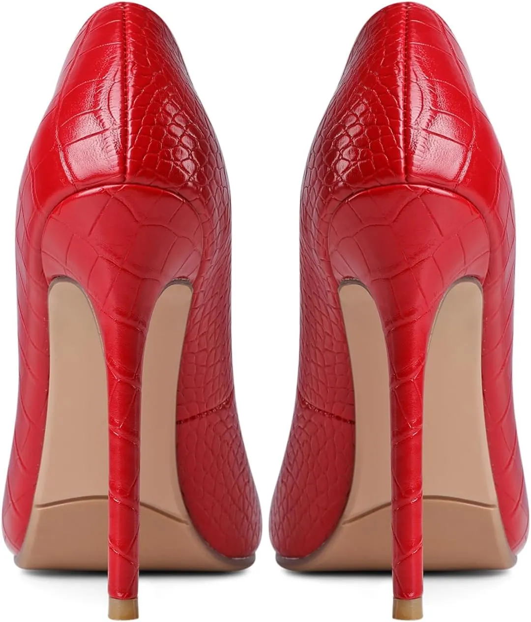 LEHOOR Women Pointed Toe Stiletto High Heels Snakeskin Slip On Stiletto Heel Pumps 5 inch Thin High Heel Sandals Closed Pointy Toe Sexy Fashion Wedding Party Evening Stilettos 4-11 M US