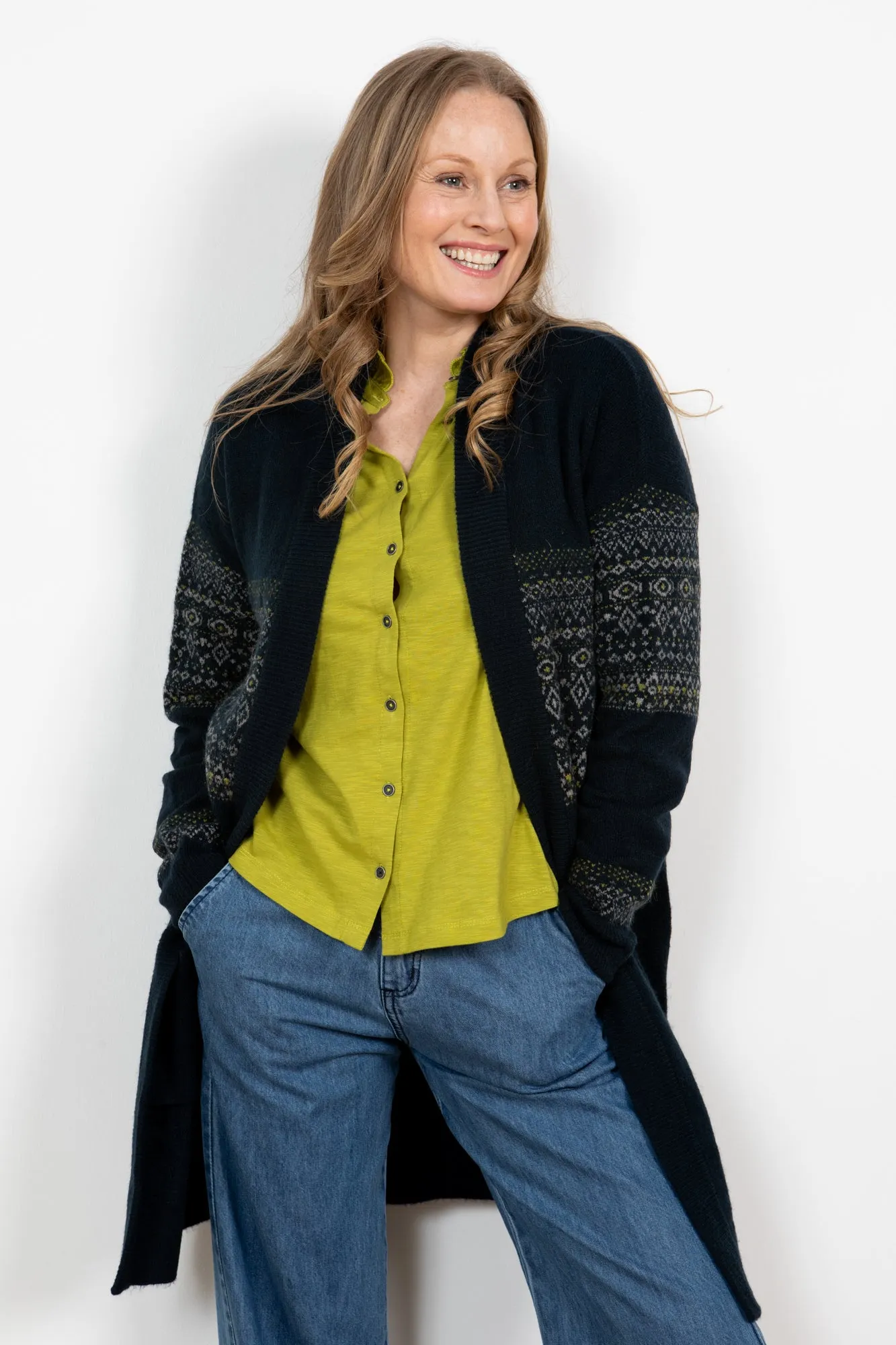 Lily & Me - Hailey Frill Shirt Pretty Plain Slub - Lime