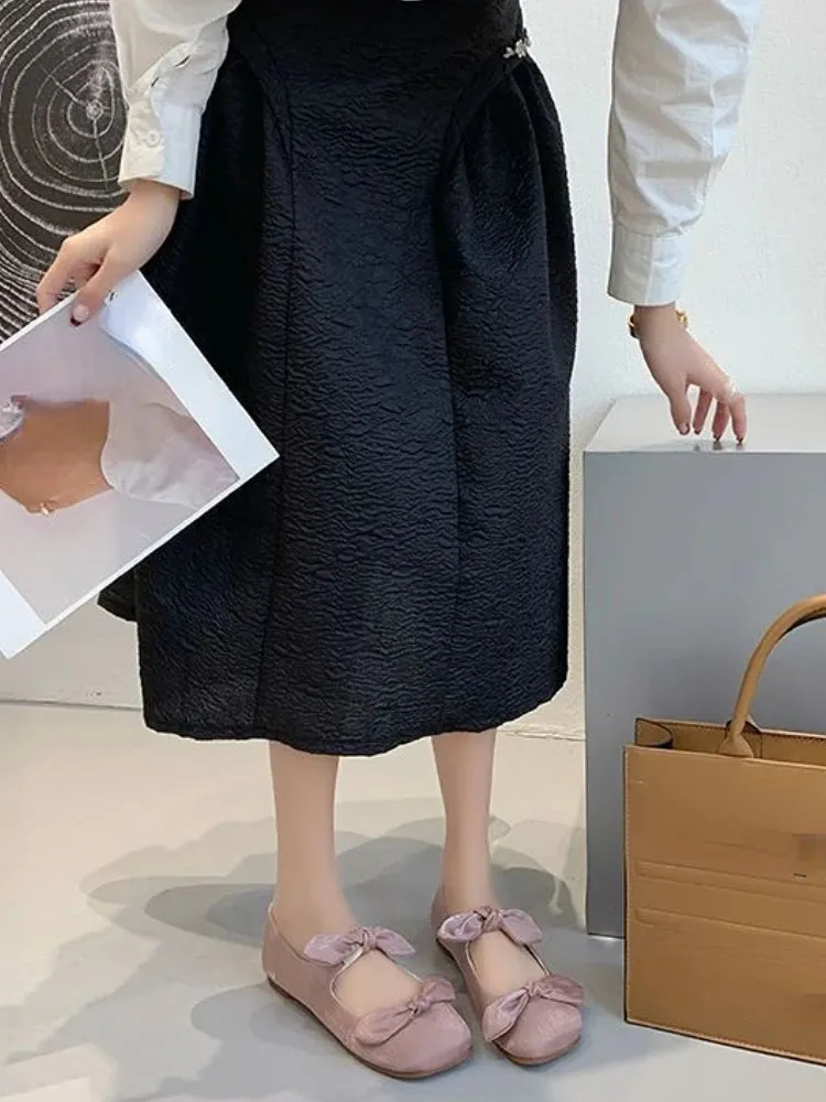 MQTIME  -  Korean Vintage Mary Janes Shoes Women Summer Solid Gentle Causal Flats Shoes Female Slip-on Chic Butterfly-knot Sweet Shoes 2024