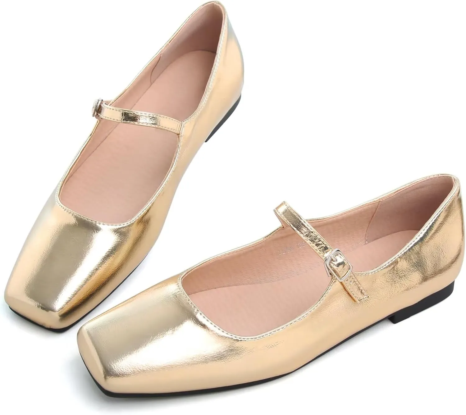 SAILING LU Women's Retro Plaid Dress Shoes Comfort Pointed Toe Adjustable Buckle Ballet Flats Portable Holiday Shoes