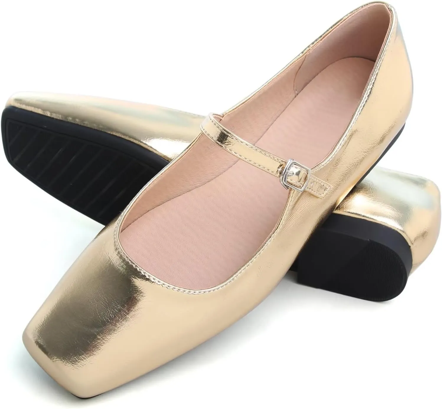 SAILING LU Women's Retro Plaid Dress Shoes Comfort Pointed Toe Adjustable Buckle Ballet Flats Portable Holiday Shoes