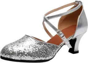 Sandals Shoes Women Nine Sandals For Womens Latin Dance Shoes Sandals Heeled Ballroom Tango Party Sequin Dance Shoes