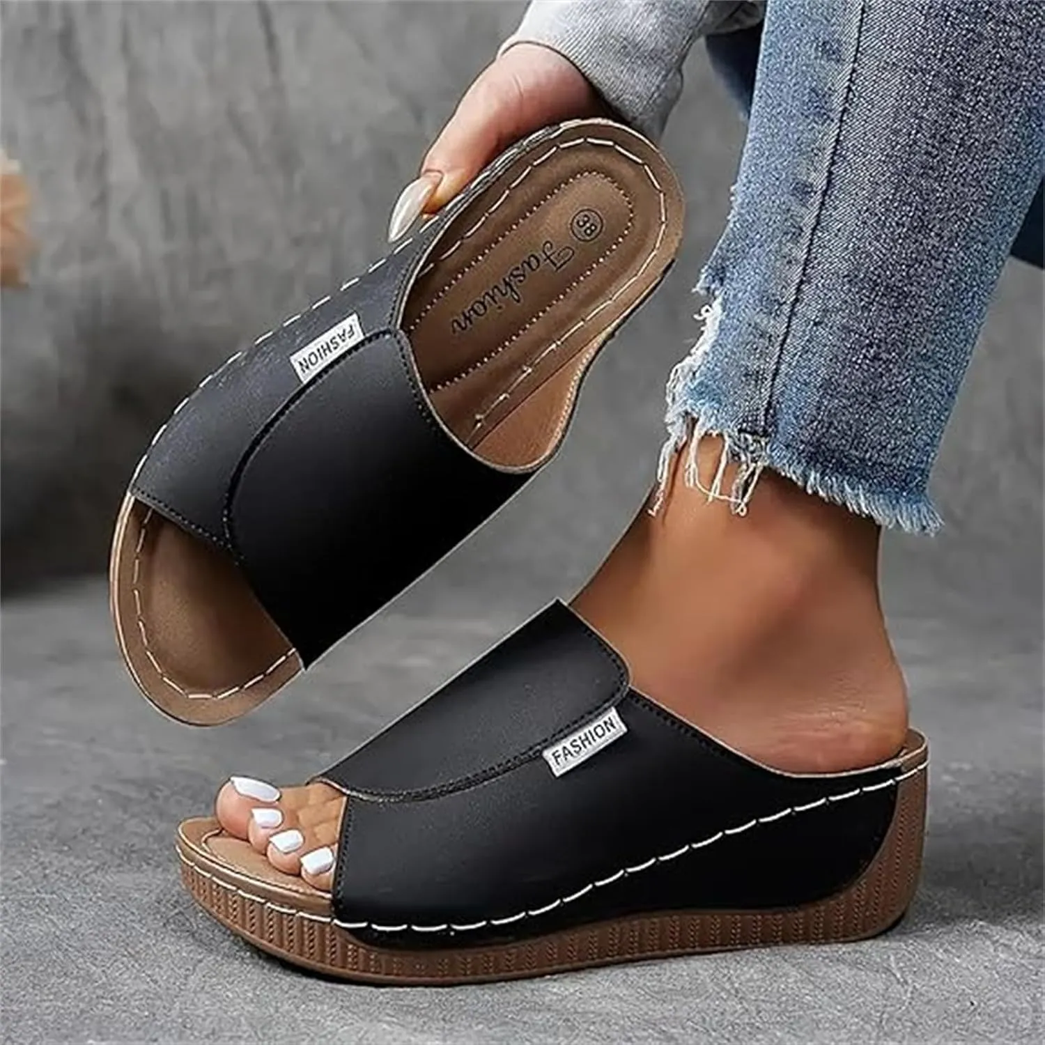 Women Sandals Comfortable Dressy Summer Orthopedic Slippers Arch Support Orthotic Slides for Plantar Fasciitis 2025
