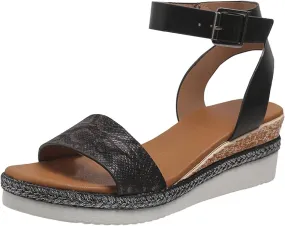 Women's Wedge Sandals Comfortable Dressy Casual Low Heel Slides Platform Sandals Open Toe Slingback Walking Shoes with Adjustable Ankle Strap Metal Buckle