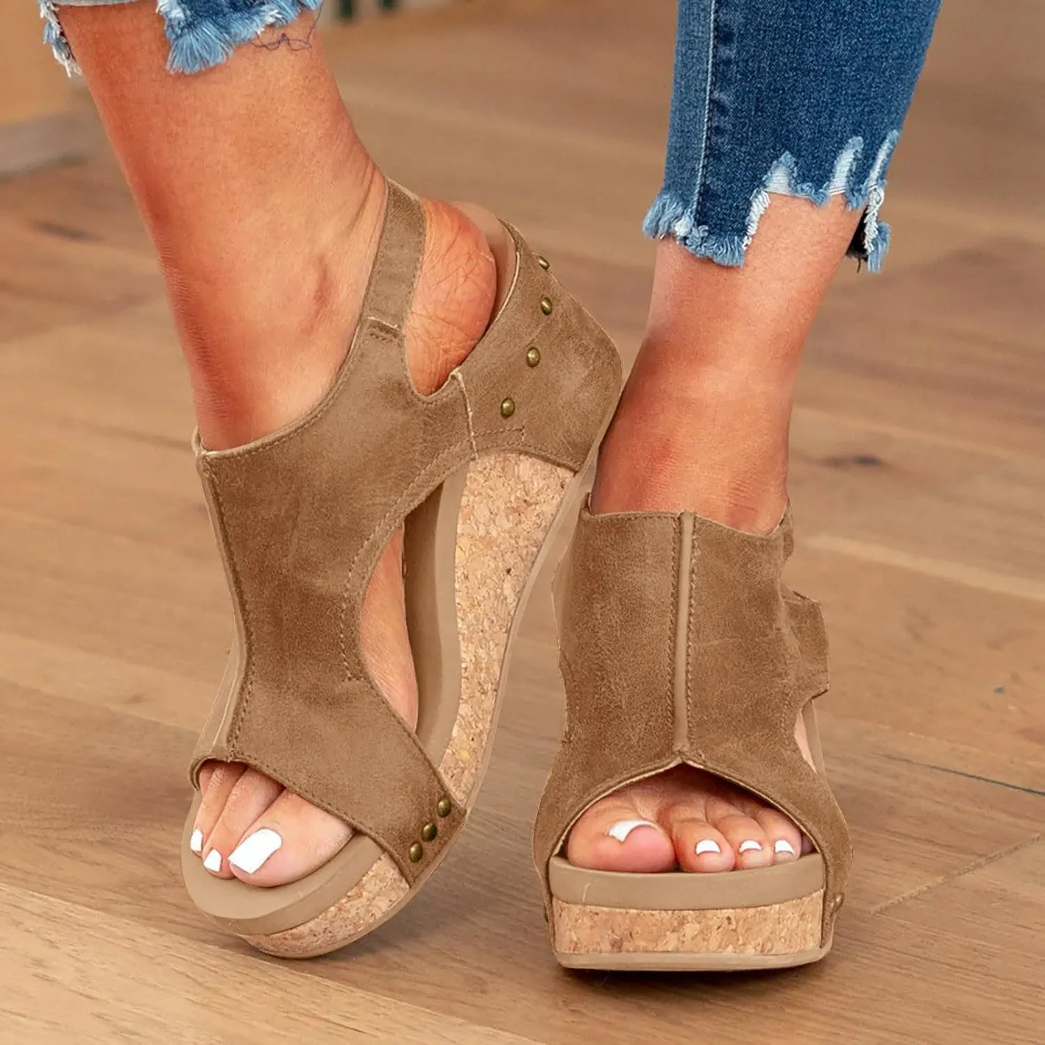 Yanzhenglip 2025 New Platform Sandals with Ankle Strap Open Toe Wedge Sandals for Women Wedge Sandals Platform Wedge Sandal Open Toe Sandals Dressy Summer Shoes