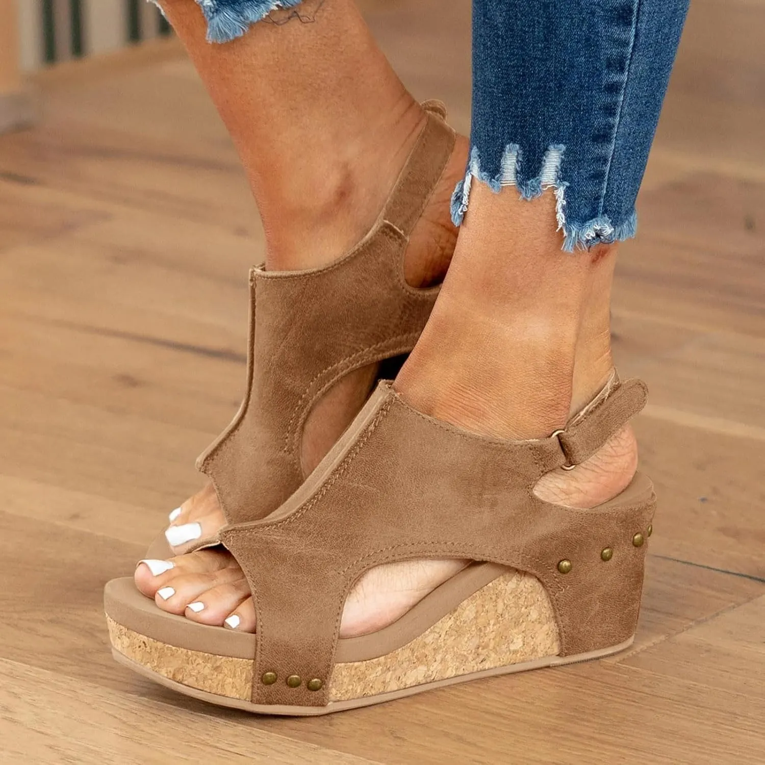 Yanzhenglip 2025 New Platform Sandals with Ankle Strap Open Toe Wedge Sandals for Women Wedge Sandals Platform Wedge Sandal Open Toe Sandals Dressy Summer Shoes