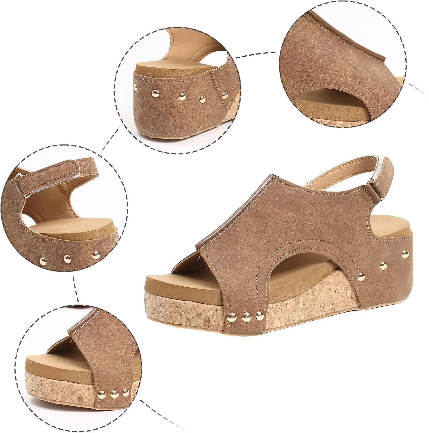 Yanzhenglip 2025 New Platform Sandals with Ankle Strap Open Toe Wedge Sandals for Women Wedge Sandals Platform Wedge Sandal Open Toe Sandals Dressy Summer Shoes