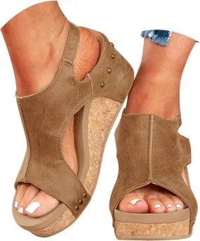 Yanzhenglip 2025 New Platform Sandals with Ankle Strap Open Toe Wedge Sandals for Women Wedge Sandals Platform Wedge Sandal Open Toe Sandals Dressy Summer Shoes
